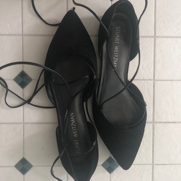 Stuart Weitzman Gillian lace up flat size 8 med - Picture 3 of 4